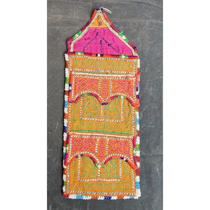 Kuchi Embroidered Pouch Wallet Afghan Handmade Beaded Semi-Circle Motif